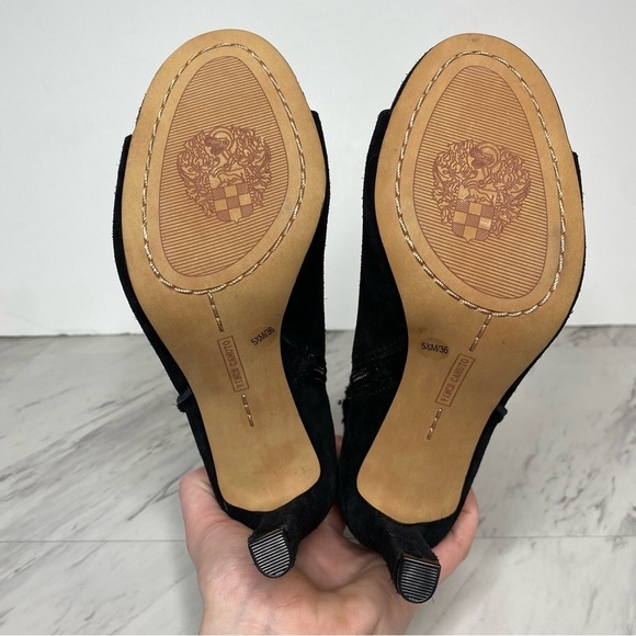 Vince Camuto Sashane Open Toe Black Suede Boot 5.5 - Picture 14 of 15